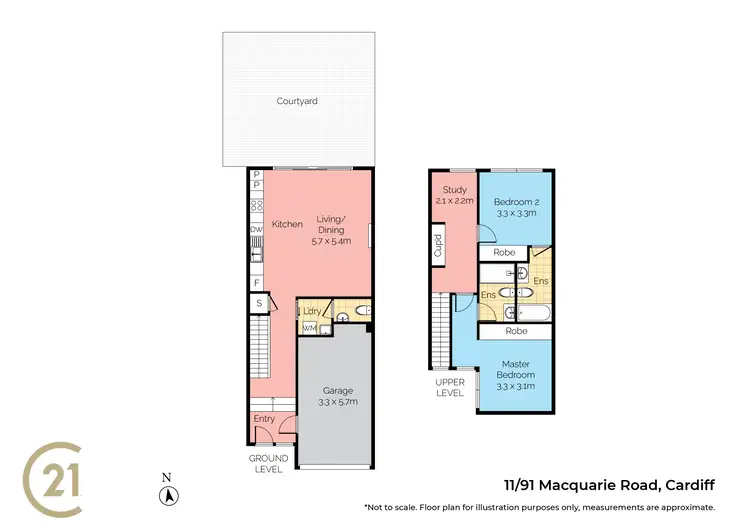 Floorplan of Homely townhouse listing, 11/91 Macquarie Road, Cardiff NSW 2285