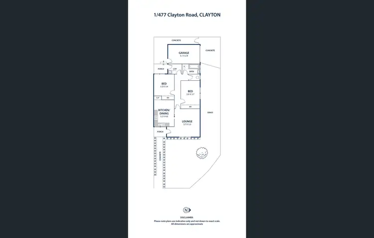 Floorplan of Homely unit listing, 1/477 Clayton Road, Clayton South VIC 3169