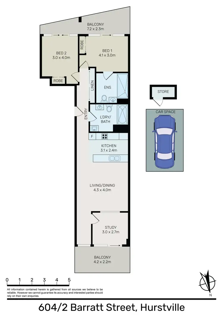 Floorplan of Homely apartment listing, 604/2 Barratt Street, Hurstville NSW 2220