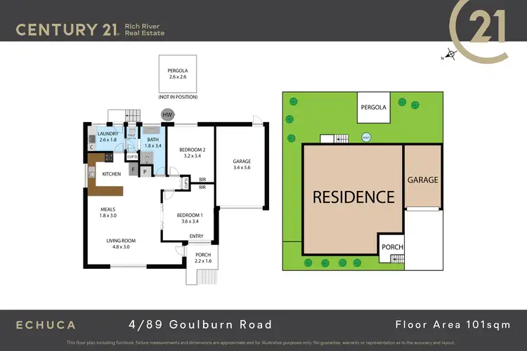 Floorplan of Homely unit listing, 4/89 Goulburn Road, Echuca VIC 3564