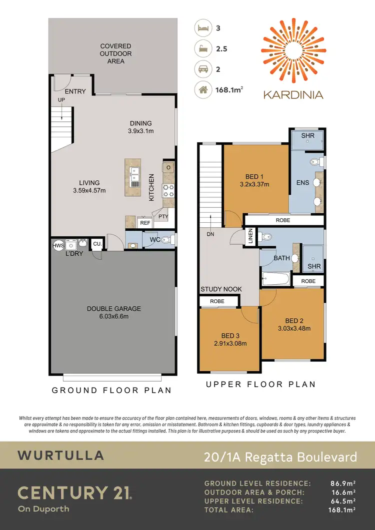 Floorplan of Homely townhouse listing, 20/1a Regatta Boulevard, Wurtulla QLD 4575