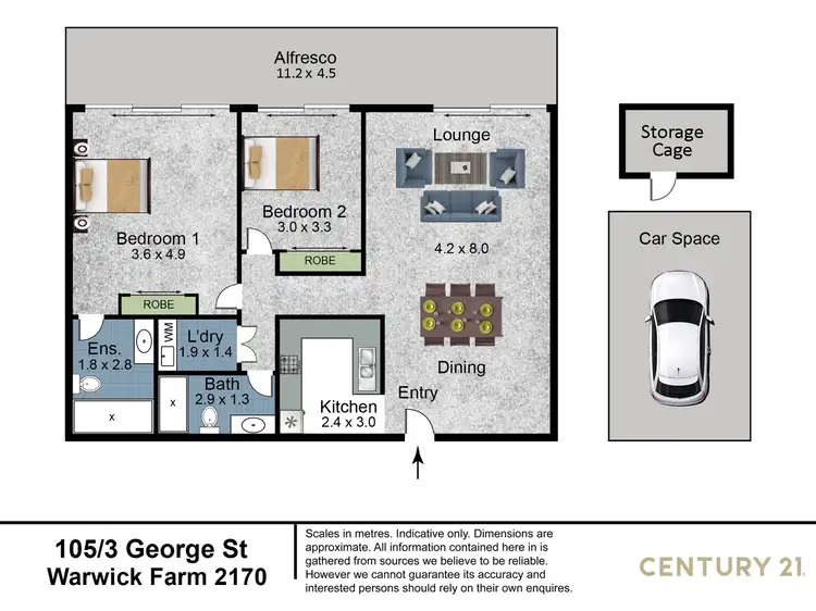 Floorplan of Homely apartment listing, 105/3 George Street, Warwick Farm NSW 2170