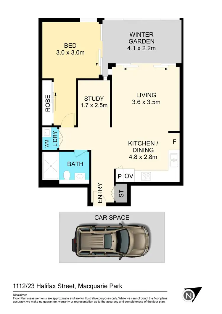 Floorplan of Homely apartment listing, 1112/23 Halifax Street, Macquarie Park NSW 2113