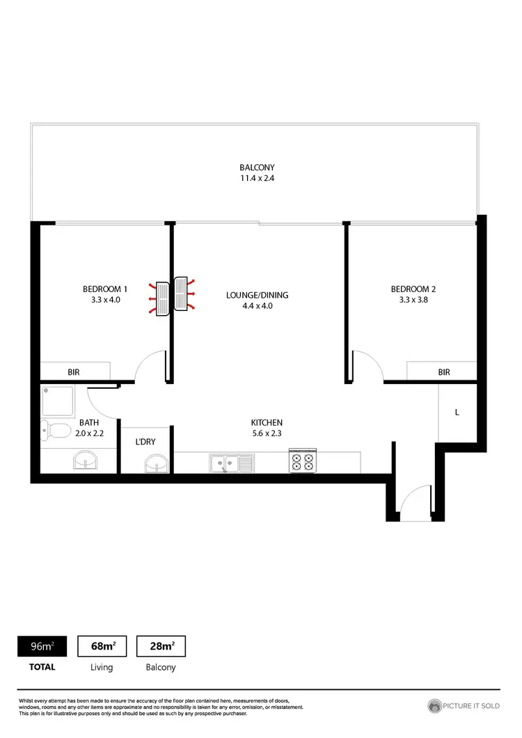 Floorplan of Homely apartment listing, W6/18-28 Main Street, Mawson Lakes SA 5095