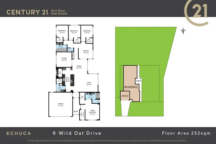 Floorplan of Homely house listing, 6 Wild Oat Drive, Echuca VIC 3564