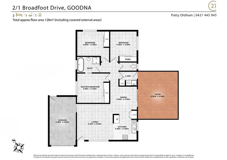Floorplan of Homely semi-detached listing, 2/1 Broadfoot Drive, Goodna QLD 4300