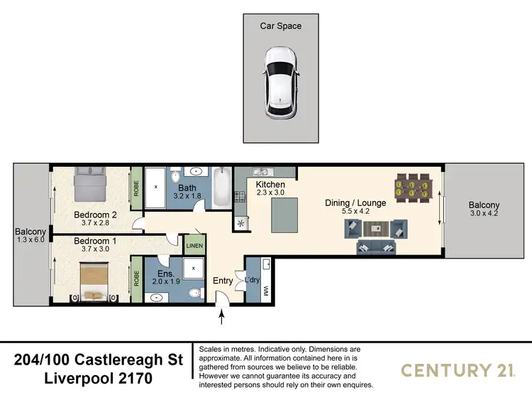Floorplan of Homely apartment listing, 204/100 Castlereagh Street, Liverpool NSW 2170