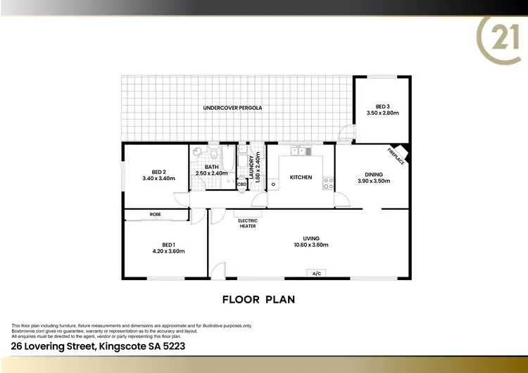 Floorplan of Homely house listing, 26 Lovering Street, Kingscote SA 5223