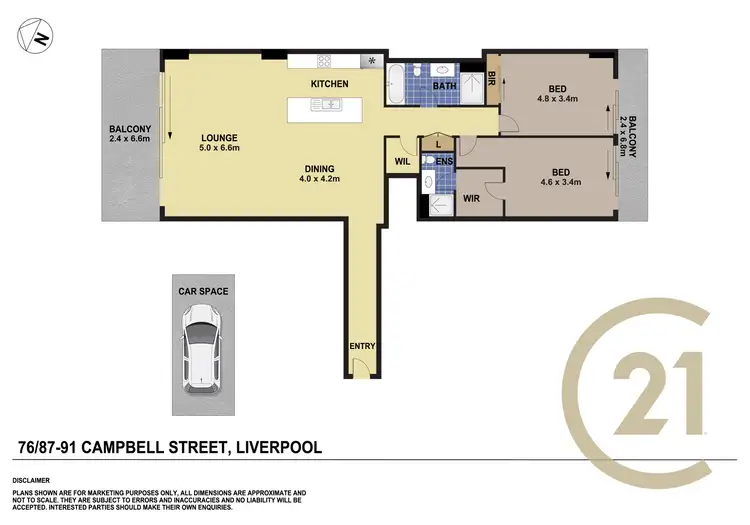 Floorplan of Homely apartment listing, 76/87-91 Campbell Street, Liverpool NSW 2170