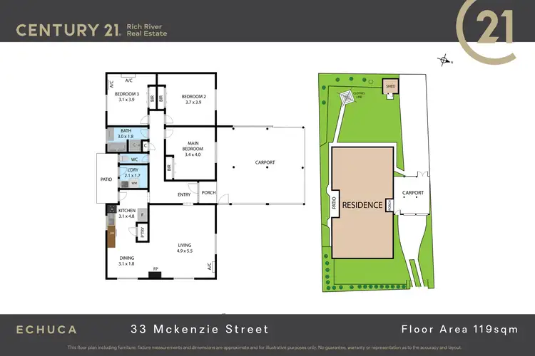 Floorplan of Homely house listing, 33 Mckenzie Street, Echuca VIC 3564