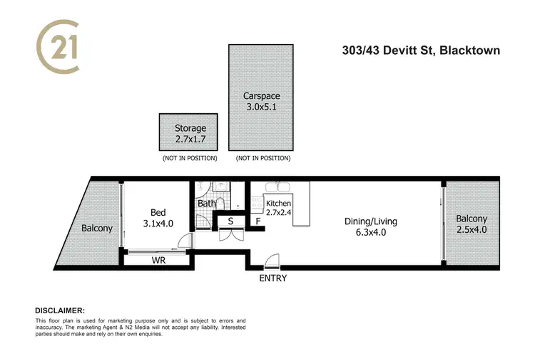 Floorplan of Homely apartment listing, 303/43 Devitt Street, Blacktown NSW 2148