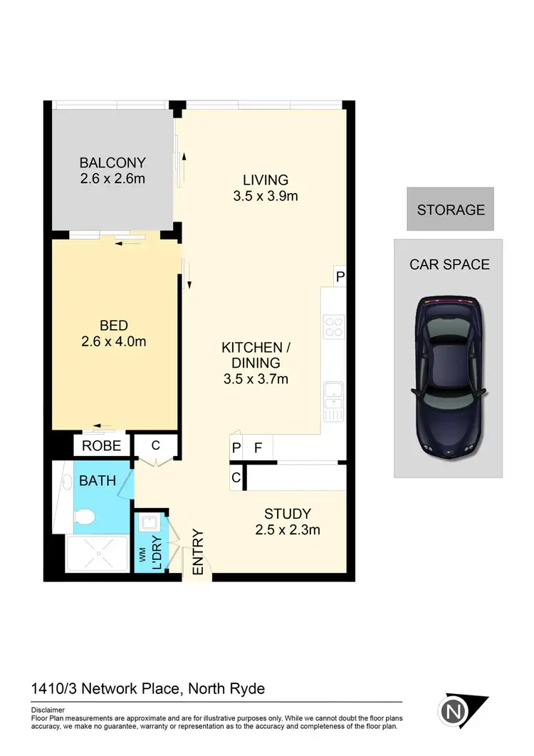 Floorplan of Homely apartment listing, 1410/3 Network Place, North Ryde NSW 2113