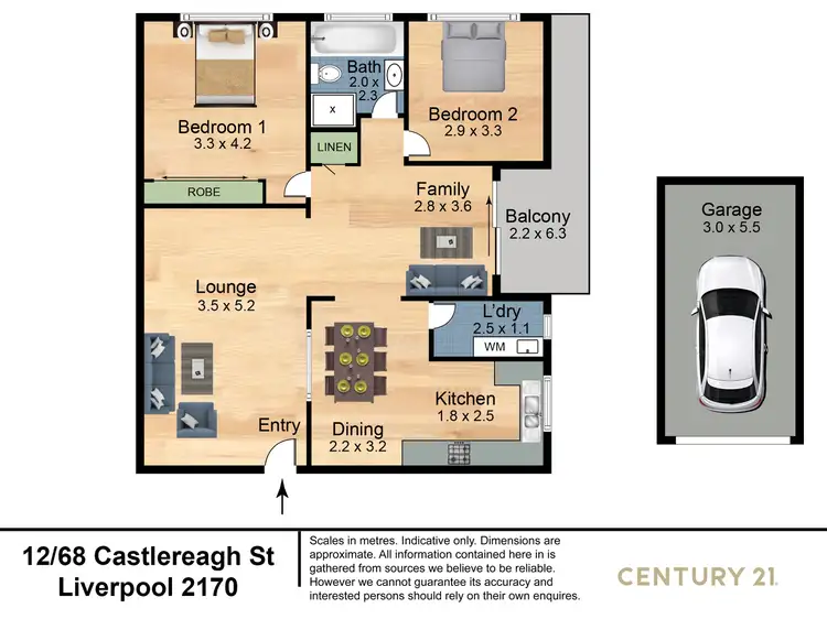 Floorplan of Homely unit listing, 12/68 Castlereagh Street, Liverpool NSW 2170