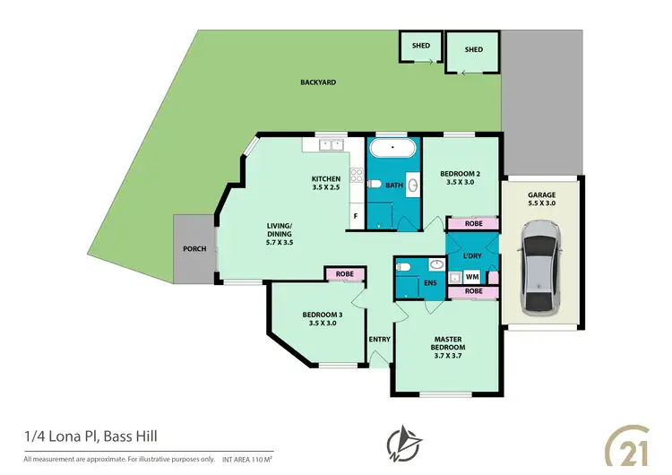 Floorplan of Homely villa listing, 1/4 Iona Place, Bass Hill NSW 2197