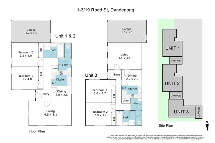 Floorplan of Homely block of units listing, 1-3/19 Rodd Street, Dandenong VIC 3175