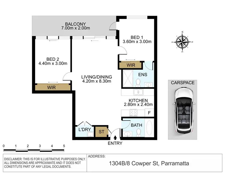 Floorplan of Homely apartment listing, 1304B/8 Cowper Street, Parramatta NSW 2150