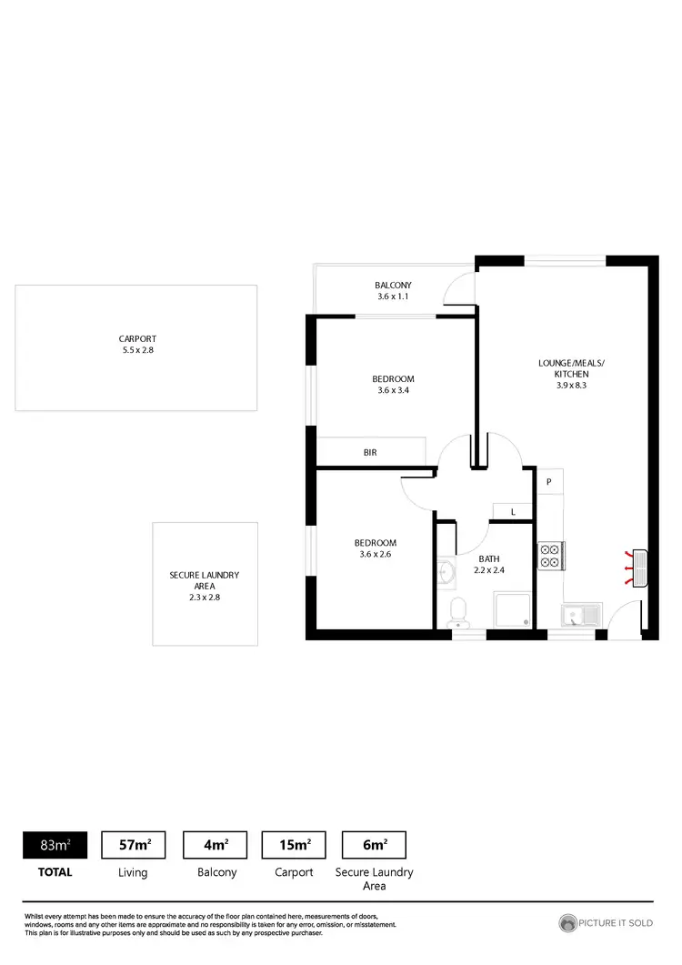 Floorplan of Homely unit listing, 6/5 First Avenue, Forestville SA 5035