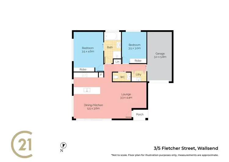 Floorplan of Homely villa listing, 3/5 Fletcher Street, Wallsend NSW 2287