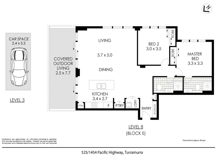 Floorplan of Homely apartment listing, 525/1454 Pacific Highway, Turramurra NSW 2074