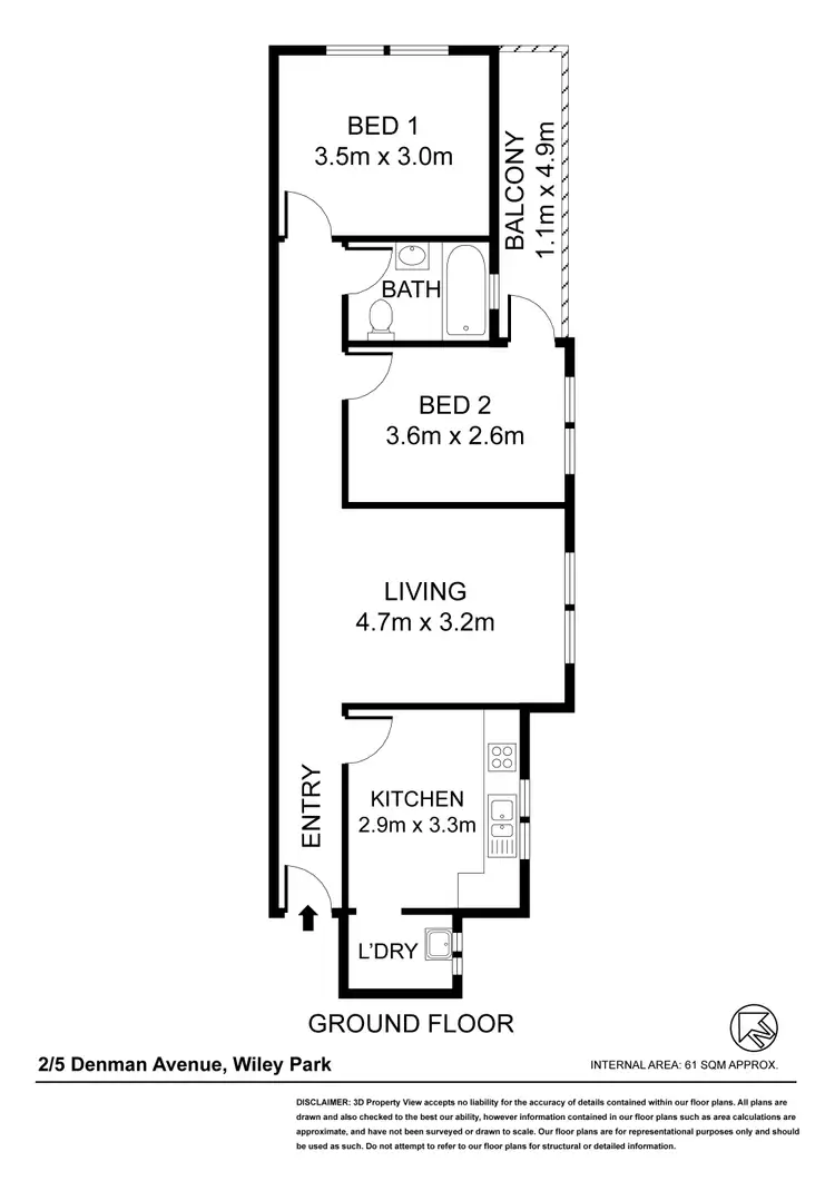Floorplan of Homely apartment listing, 2/5 Denman Avenue, Wiley Park NSW 2195