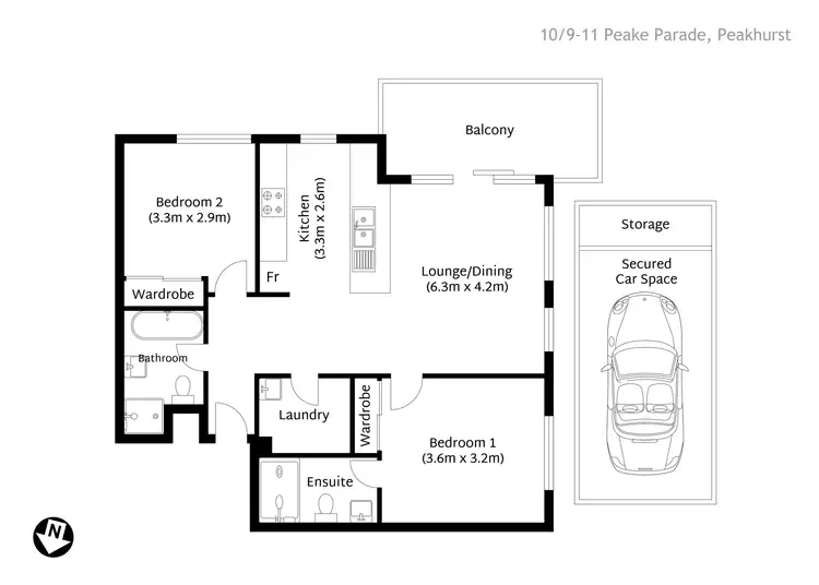 Floorplan of Homely apartment listing, 10/9-11 Peake Parade, Peakhurst NSW 2210