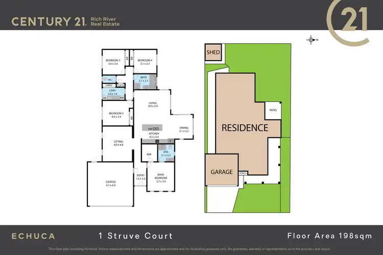 Floorplan of Homely house listing, 1 Struve Court, Echuca VIC 3564