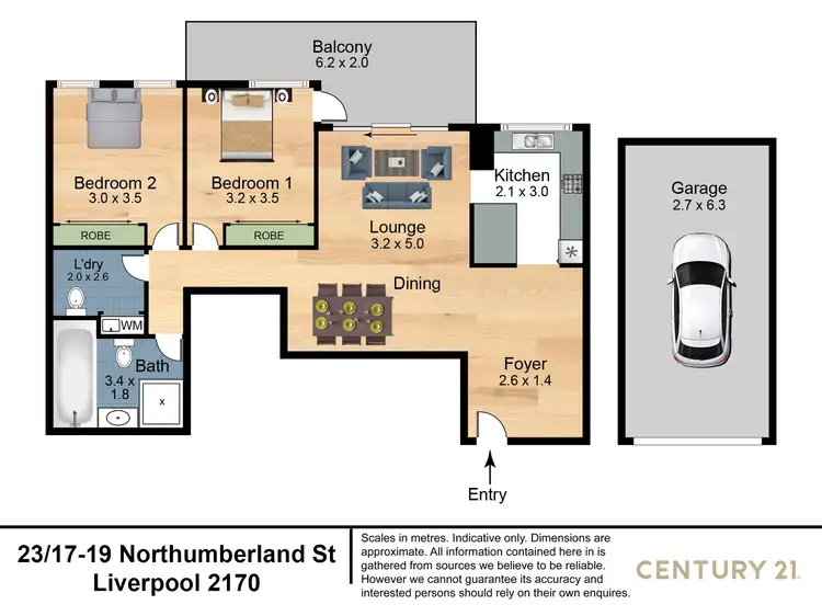 Floorplan of Homely unit listing, 23/17-19 Northumberland Street, Liverpool NSW 2170