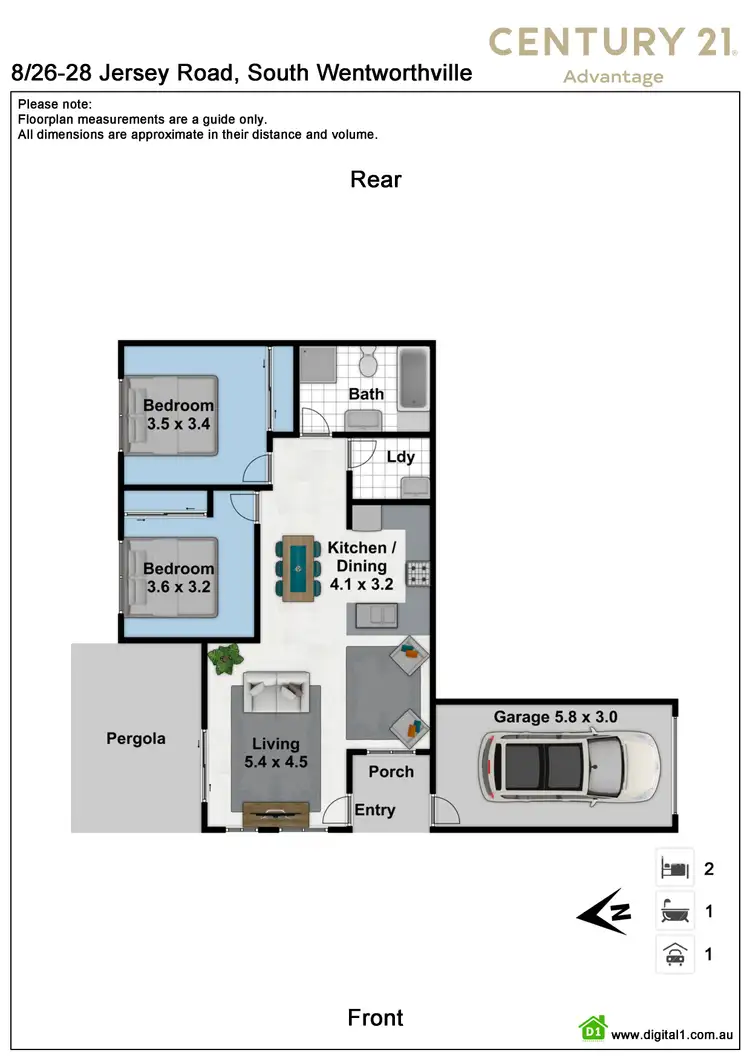 Floorplan of Homely villa listing, 8/26-28 Jersey Road, South Wentworthville NSW 2145