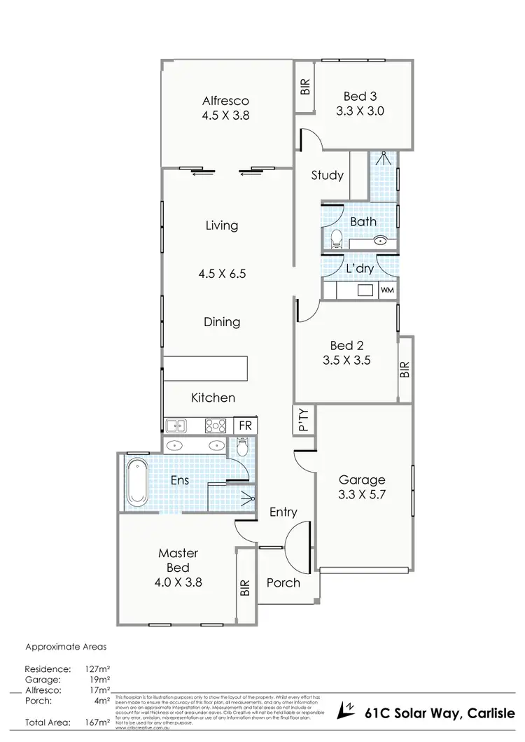 Floorplan of Homely house listing, 61C Solar Way, Carlisle WA 6101
