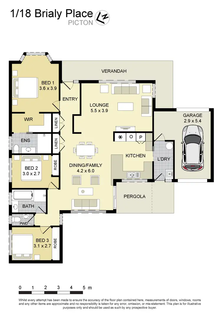 Floorplan of Homely semi-detached listing, 1/18 Brialy Place, Picton NSW 2571