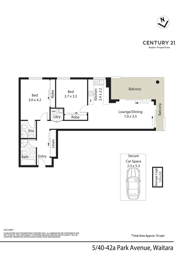 Floorplan of Homely apartment listing, 5/40-42A Park Avenue, Waitara NSW 2077