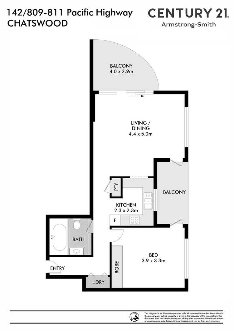 Floorplan of Homely apartment listing, 142/809-811 Pacific Highway, Chatswood NSW 2067