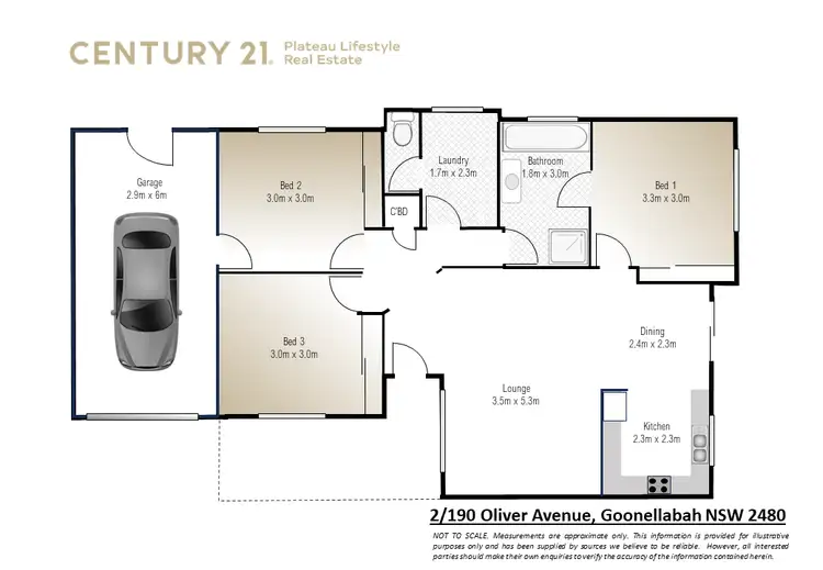 Floorplan of Homely unit listing, 2/190 Oliver Avenue, Goonellabah NSW 2480