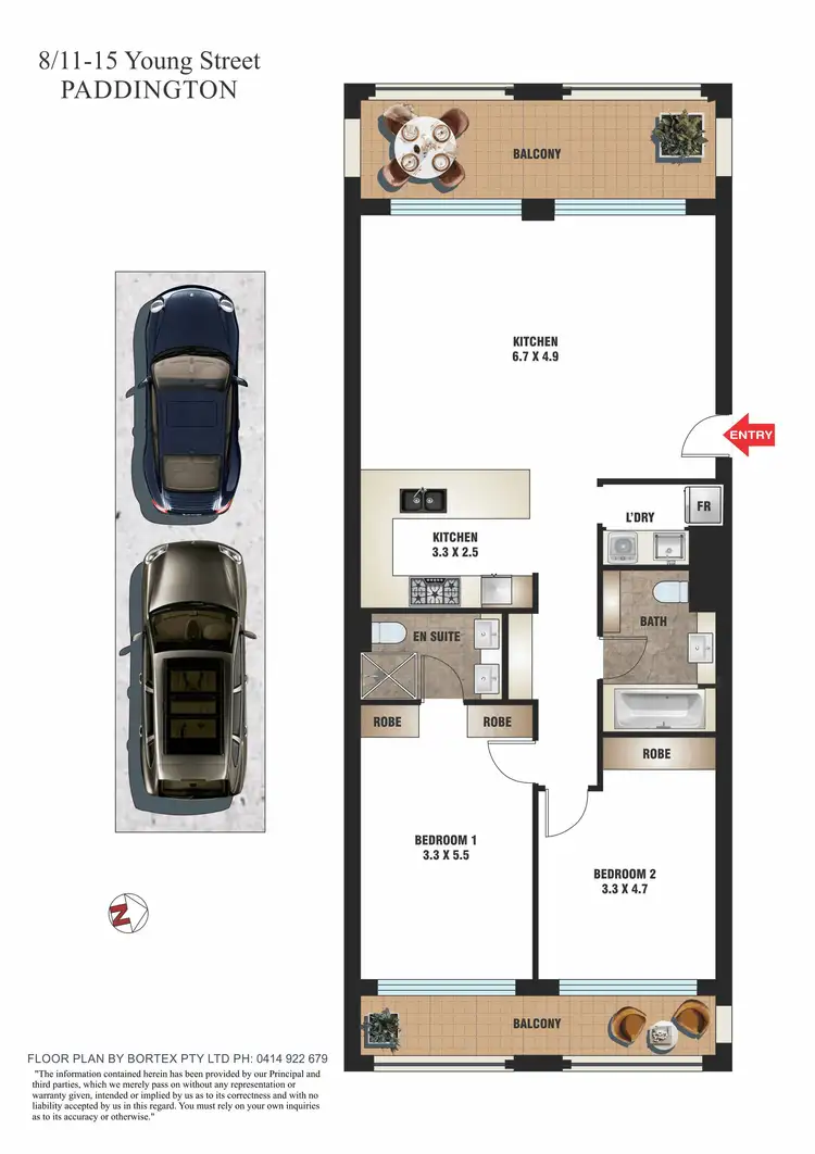 Floorplan of Homely apartment listing, 8/11-15 Young Street, Paddington NSW 2021