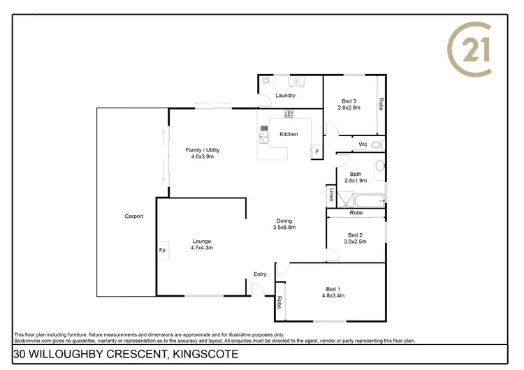 Floorplan of Homely house listing, 30 Willoughby Crescent, Kingscote SA 5223