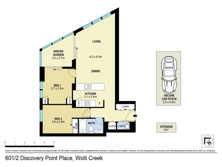 Floorplan of Homely apartment listing, 601/2 Discovery Point Place, Wolli Creek NSW 2205