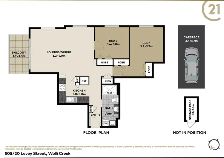 Floorplan of Homely apartment listing, 505/20 Levey Street, Wolli Creek NSW 2205