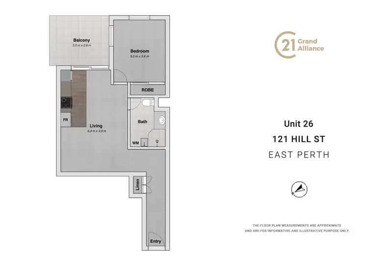 Floorplan of Homely apartment listing, 26/121 Hill Street, East Perth WA 6004