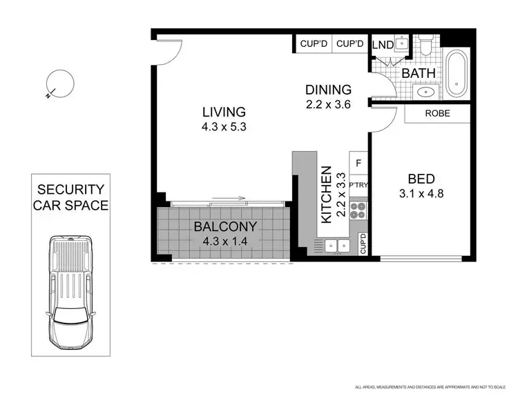 Floorplan of Homely apartment listing, 64/2 Brisbane Street, Surry Hills NSW 2010