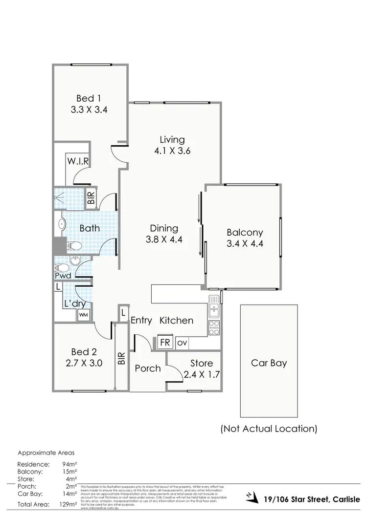 Floorplan of Homely apartment listing, 19/106 Star Street, Carlisle WA 6101