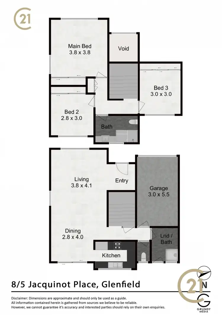 Floorplan of Homely townhouse listing, 8/5 Jacquinot Place, Glenfield NSW 2167