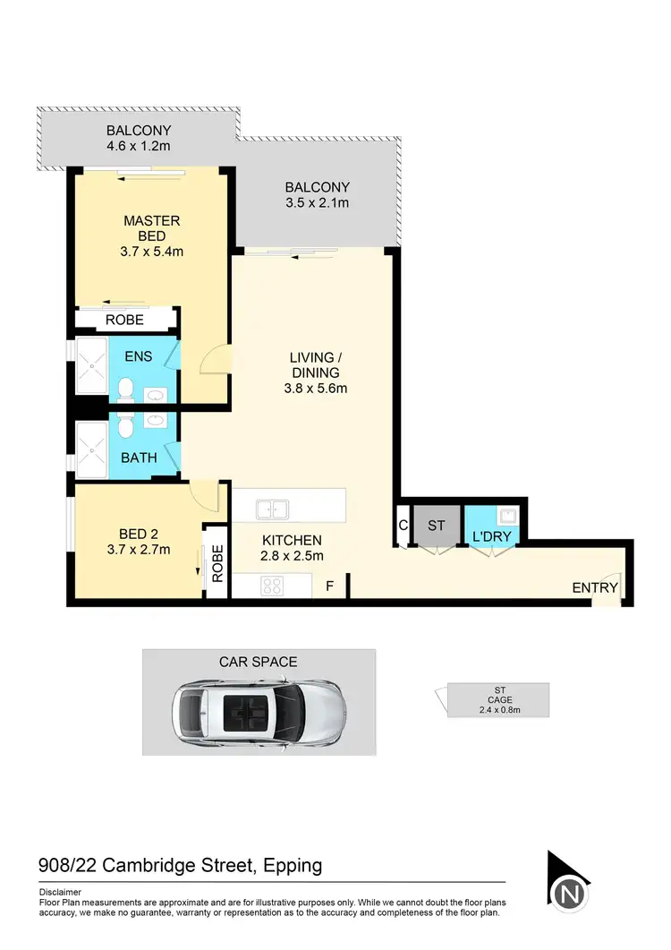 Floorplan of Homely apartment listing, 908/22 Cambridge Street, Epping NSW 2121