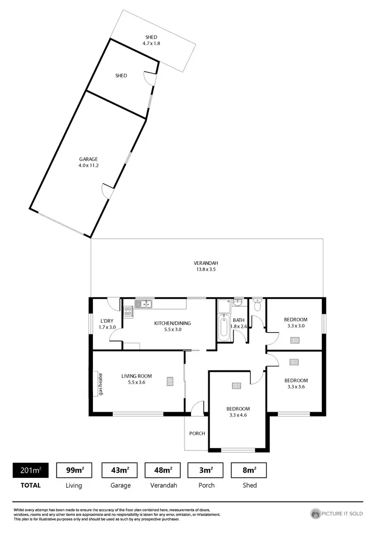 Floorplan of Homely house listing, 1 Brendan Court, Campbelltown SA 5074