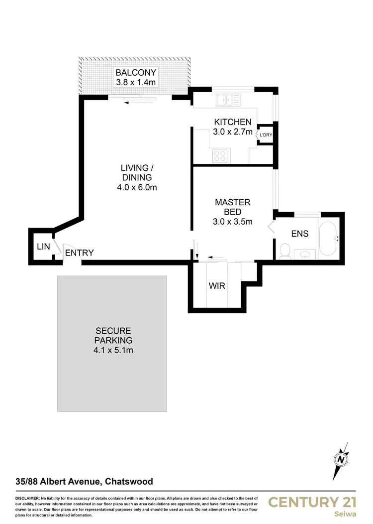 Floorplan of Homely apartment listing, 35/88 Albert Avenue, Chatswood NSW 2067