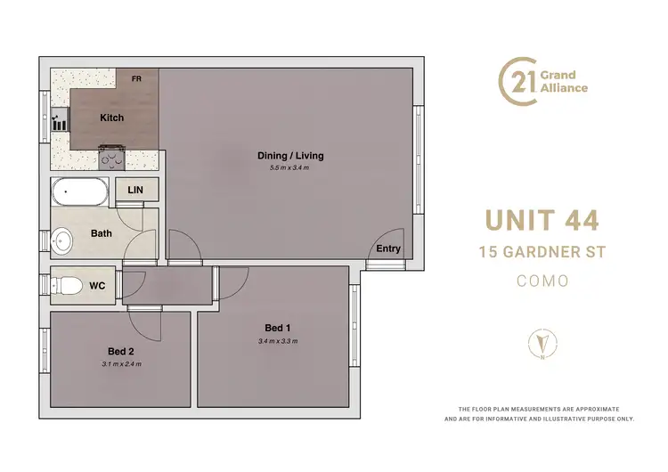 Floorplan of Homely apartment listing, 44/15 Gardner Street, Como WA 6152