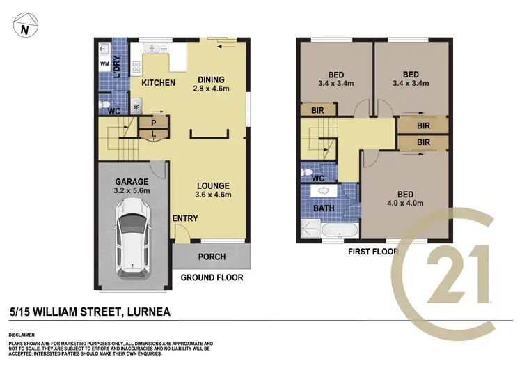 Floorplan of Homely townhouse listing, 5/15 William Street, Lurnea NSW 2170