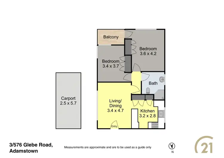 Floorplan of Homely unit listing, 3/576 Glebe Road, Adamstown NSW 2289