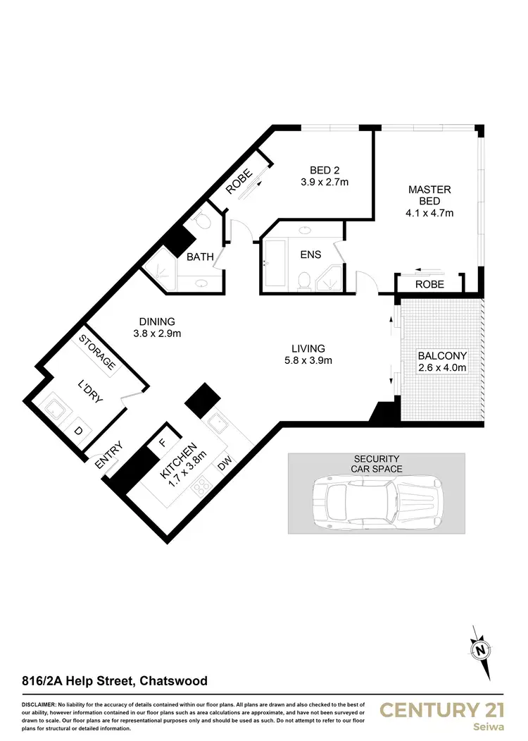 Floorplan of Homely apartment listing, 816/2a Help Street, Chatswood NSW 2067