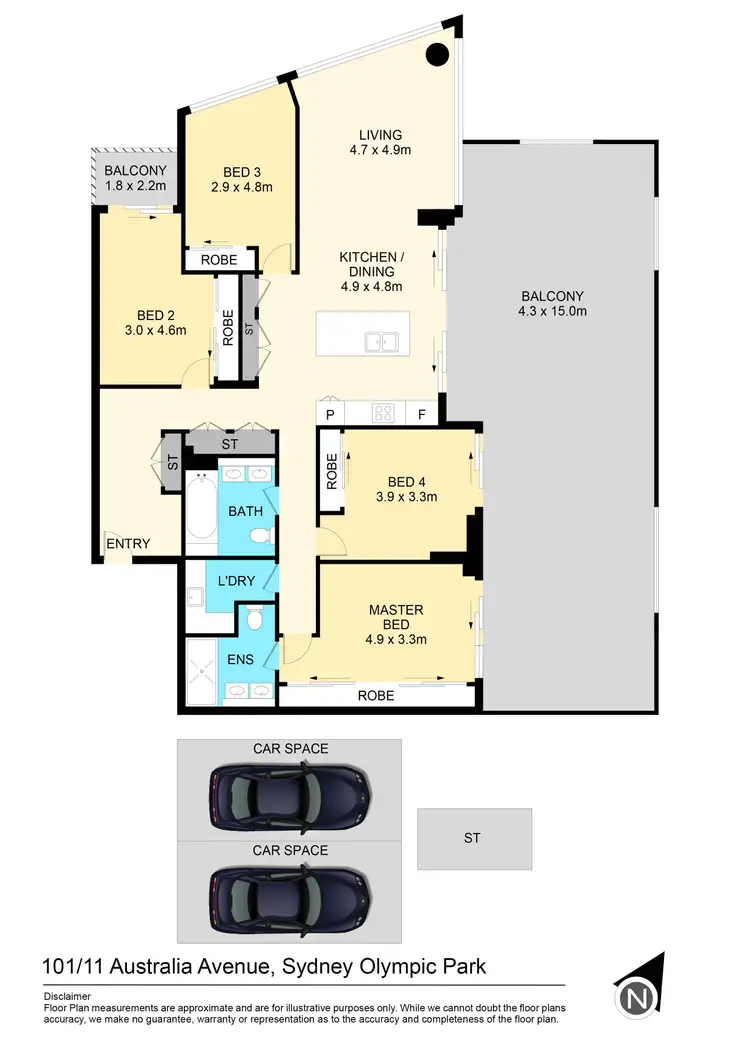 Floorplan of Homely apartment listing, 101/11 Australia Avenue, Sydney Olympic Park NSW 2127