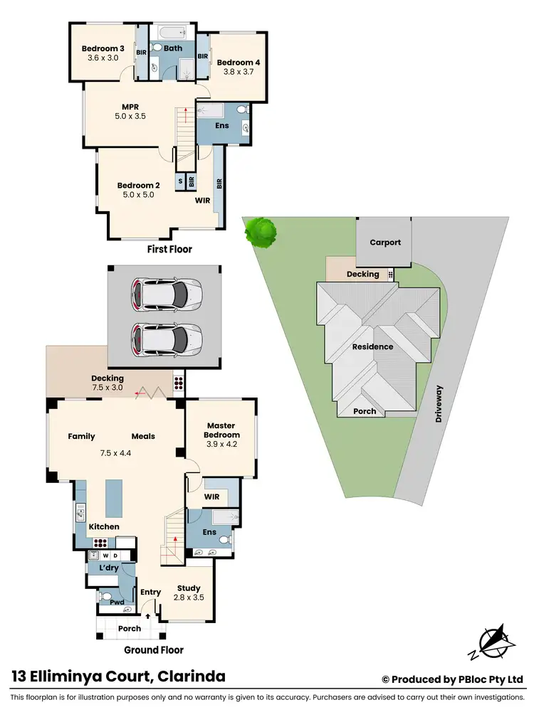Floorplan of Homely townhouse listing, 1/13 Elliminya Court, Clarinda VIC 3169